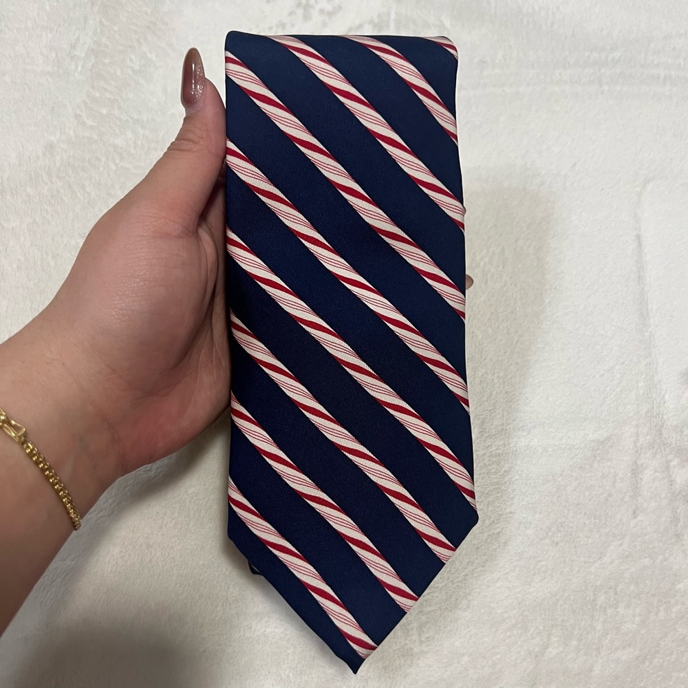 JOSH BACK CANDY CANE STRIPED BLUE TIE
